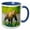 Blue/White, variant on 3drose, Alaska, Lake Clark. Grizzly Bear Walks Along the Shoreline., 15oz Mug