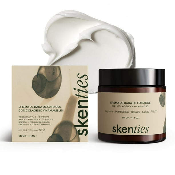 Crema Facial Skenties Baba de Caracol y Colágeno Antiarrugas Antimanchas FPS 25 para Mujer y Hombre