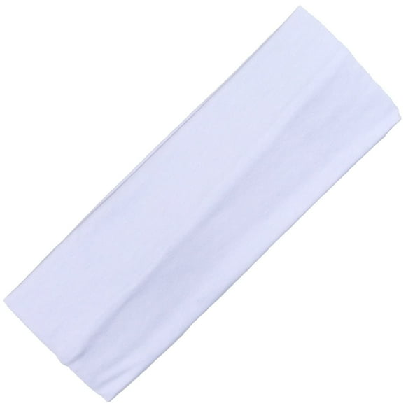 Paquete de diademas de algodón de 3.0 in elásticas para yoga, suaves y elásticas, diademas deportivas, diadema de moda para adolescentes, mujeres y niñas de Kenz Laurenz (1 pieza de diademas blancas)