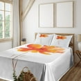 thumbnail image 3 of Ambesonne Nature Fitted & Top Sheet Set with Shams, Romantic Poppy, White Orange, 3 of 8