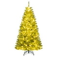thumbnail image 1 of Costway 6 FT Artificial Christmas Tree with 680 Branch Tips, 700 Warm White LED Lights, 1 of 10