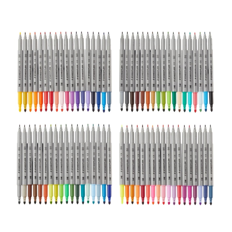 STAEDTLER Duo Fiber-Tip Pens, Assorted Colors, 72 pack - Walmart.com