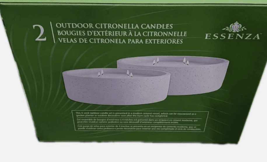 Essenza Outdoor Citronella Candles 2 Pack Lemongrass & Eucalyptus