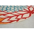 thumbnail image 2 of Nourison Tropical Oasis Indoor/Outdoor Modern Floral Green 5'3" x ROUND Area Rug, (5' Round), 2 of 4