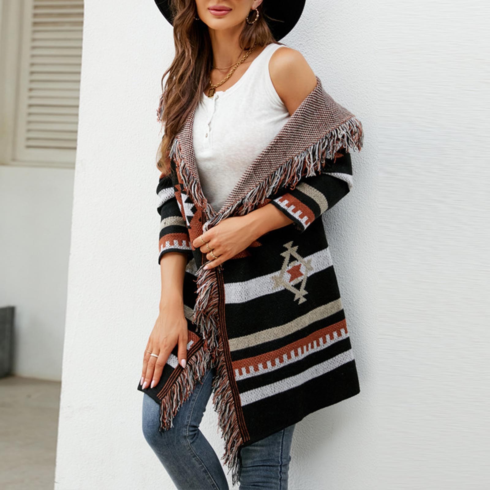 Geometric sweater coat Clearance