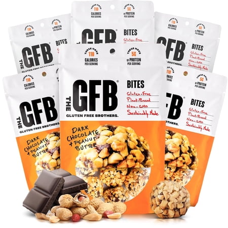 The Gluten Free Brothers Dark Chocolate Peanut Butter Bites – Protein Energy Balls, 4 oz (6 Count)