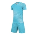 thumbnail image 5 of Nilvkv Toddler Girl Outfit, Girls Athletic Sets, Fast Dry Breathable Short Sleeve Jersey and Pocketed Shorts Set Training Blue 11-12 Years, 5 of 8