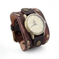 thumbnail image 1 of ZLight PU Leather Pointer Watch Bracelets Band 5.2cm Width Black Brown Dial Dia 4cm, 1 of 6