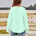 thumbnail image 6 of Long Sleeve Shirts for Girls Fall Eyelet Shirt Kids Cute Crew Neck Solid Color Loose Casual Fashion Pullover Tops (Mint Green 160), 6 of 6