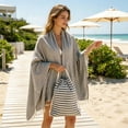 thumbnail image 4 of Convertible Beach Towel Bag 2-in-1 Sand Free Microfiber Towel Backpack Quick Dry, Oversized Stripe Tassel Beach Towel Transforms into Carry Bag for Pool Camping Travel, 4 of 4