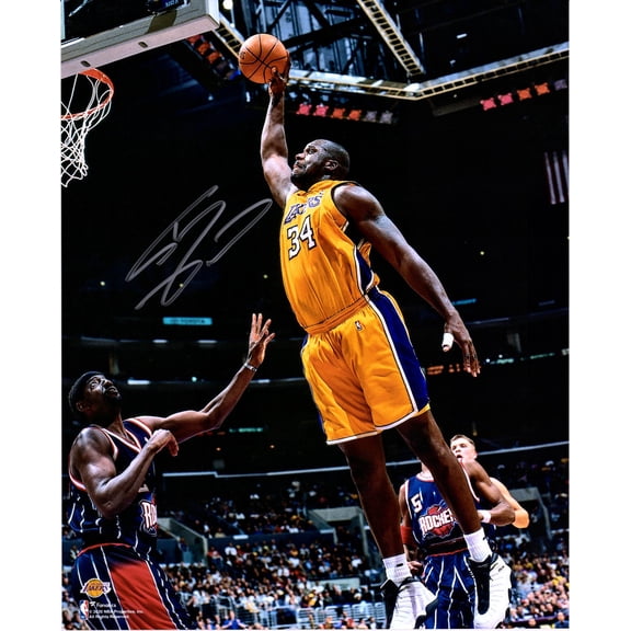Shaquille O'Neal Los Angeles Lakers Autographed 16" x 20" Dunk vs. Houston Rockets Photograph - Fanatics Authentic Certified