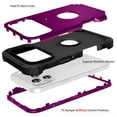 thumbnail image 3 of Compatible with iPhone 17 Pro Case, 3 Layer Hybrid Hard PC Soft Silicone Heavy Duty Shockproof Bumper Protective Phone Case Cover for iPhone 17 Pro, Purple, 3 of 7