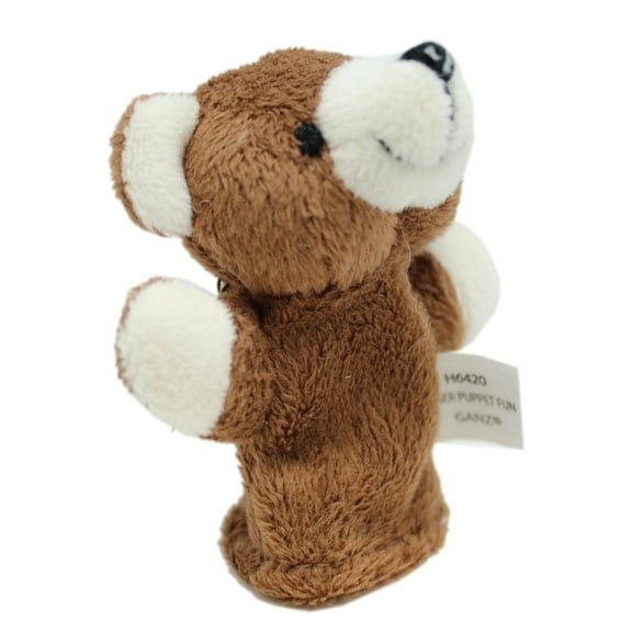 Kid's Plush Animal Finger Puppet: Brown Bear - By Ganz