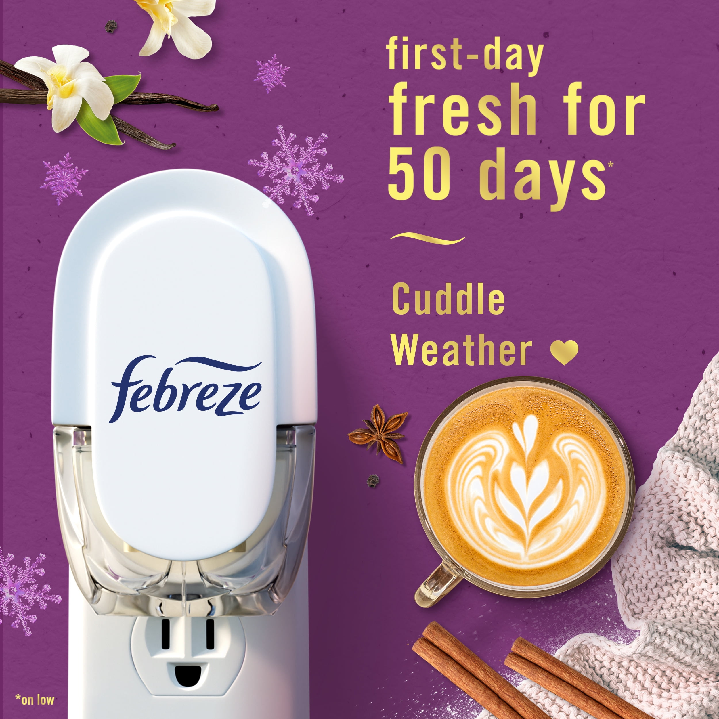 (3 pack) Febreze Plug In Air Freshener, Odor-Fighting Scented Oil Refill, Cuddle Weather, 2 Refills