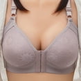 thumbnail image 2 of YWDJ Bras for Women Front Closure Plus Size Push up No Wire Full Coverage Comfort Straps Support Bralette Breathable Soft Bra for All Shapes Sagging Breasts Gray 2XL, 2 of 6