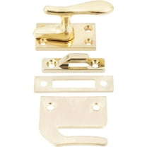 Casement Latch with Three Srike Plates, Polished Brass by Stone Harbor Hardware
