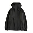 thumbnail image 1 of Veste à Capuche Légère pour Homme; Coupe-Vent Compressible avec Fermetures Éclair Résistantes à l'Eau; Veste d'Extérieur Respirante pour la Randonnée, le Voyage, le Camping et le Vélo; Manteau Décontracté Toutes Saisons, 1 of 6