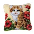 thumbnail image 1 of yuksok Cat Latch Hook Rug Kits Pillow Case Making for Beginners 43x43cm / 17x17'', 1 of 9