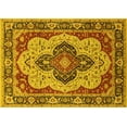 thumbnail image 1 of Ahgly Company Machine Washable Indoor Rectangle Oriental Yellow Industrial Area Rugs, 8' x 12', 1 of 1