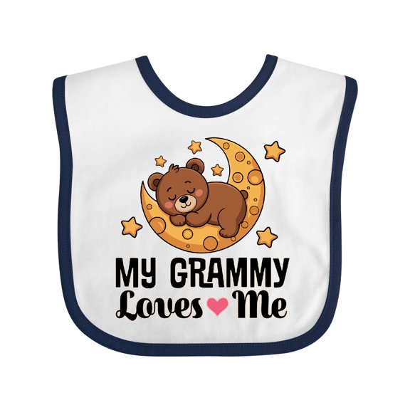 Inktastic My Grammy Loves Me Bear Grandchild Boys or Girls Baby Bib