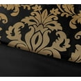 thumbnail image 4 of Chezmoi Collection Royal Luxury Jacquard Floral Comforter Set, Oversized Queen, Black/Gold, 7-Piece, 4 of 5