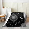 thumbnail image 2 of Sun and Moon Throw Blanket 40x50 Bohemian Exotic Blanket for Kids Teens Adult Women Boho Chic Mandala Fleece Blanket Galaxy Constellation Flannel Blanket,Black White Bed Couch Decor, 2 of 6