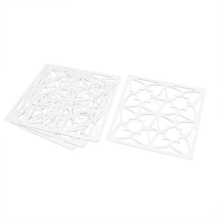 - Hall Heart Pattern Carved Window Divider Hanging Screen White 29cm x 29cm 4pcs