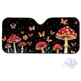 thumbnail image 2 of FORUDESIGNS Mushroom Butterfly Flower Pattern Car Windshield Sun Shade Thickened Windshield Dash Protector, Vehicle Dashboard Shield Car Interior Sun Protection (57.1 x 27.4 inch), 2 of 7