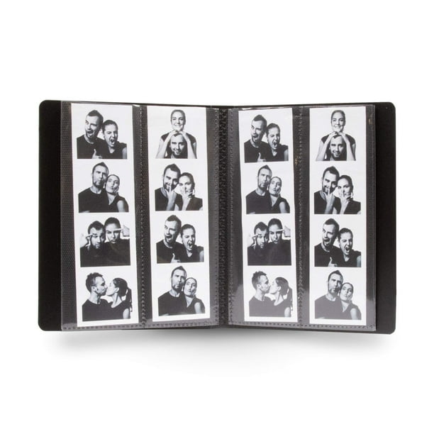 Photo Booth Frames Photo Booth Album for 2x6 In Photo Strips, 12 Pages, 48 Photos, 1 Pack, Black