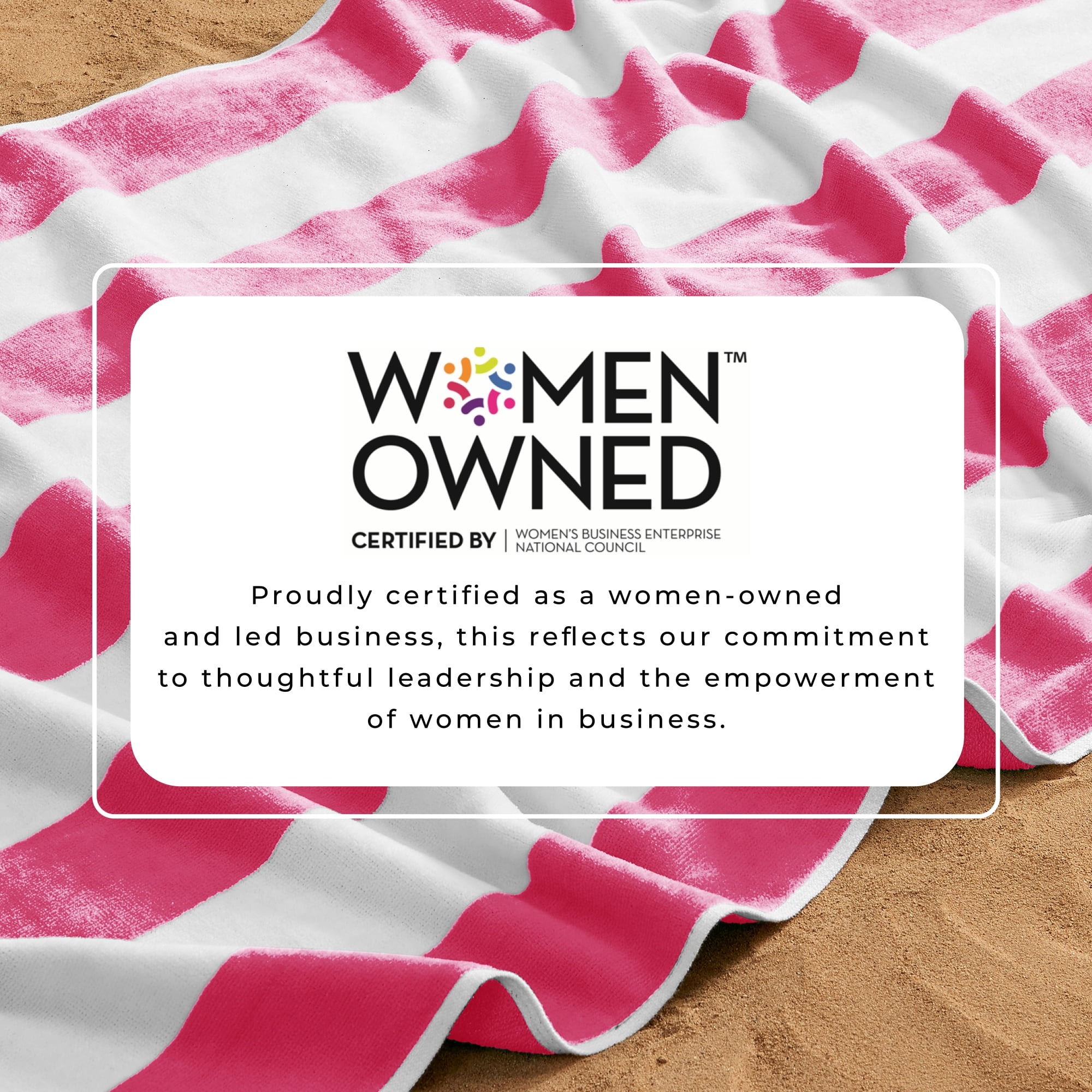 100% Cotton Cabana Striped Beach & Pool Towels (4 Pack - 30" x 60", Bright Pink)