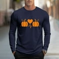 thumbnail image 2 of UVEASISHA Halloween Gifts for Men Big and Tall Long Sleeve T-Shirts Novelty Pumpkin Heart Print Graphic Tees Holiday Casual Workout Shirt Navy XXL, 2 of 6