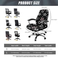 thumbnail image 6 of SCRAWLGOD Stars White Black Comfortable Office Chair Covers Elastic Non-Slip Dustproof High Back Chair Slipcover Washable Universal Removable Boss Chair Covers, S, 6 of 7