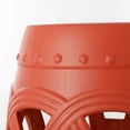 thumbnail image 6 of JONATHAN Y Lucky Coins 16" Chinese Ceramic Drum Garden Stool, Matte Coral, 6 of 10