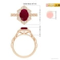 thumbnail image 4 of ANGARA Natural Oval 2 ct Ruby Trillium Floral Shank Ring in 14K Rose Gold for Women (Size-9x7mm) | July Birthstone, Birthday, Anniversary, Jewelry Gift for Women | Natural Ruby Ring, 4 of 9
