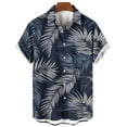 thumbnail image 3 of QUINDOS Short Sleeve Hawaiian Mens Shirts Casual Summer Button up Shirts Beach Tropical Print Vacation Loose Fit Shirts, 3 of 3