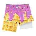 thumbnail image 4 of Gubotare Kids Swim Trunks Ice Cream Shorts Baseball Boys Summer Cute Preppy Boy Swim Trunks Toddler Beach Board Shorts with Pockets (Hot Pink,Size 6-7 Years), 4 of 7