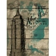 thumbnail image 2 of OnRei 19x24 Black Ornate Wood Framed with Double Matting Museum Art Print Titled - Natural New York Teal, 2 of 4