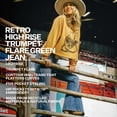thumbnail image 3 of Jeans Wrangler para mujer, estilo retro, talle alto, con forma de trompeta, estampado acampanado, 3 of 4
