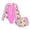 Pink#9527, variant on BOOMNY Toddler Girls 3 Peice Swimsuits Long Sleeve Bathing Suit With Hat Floral Graphic Lightweight Summer Vacation Beach Swimwear