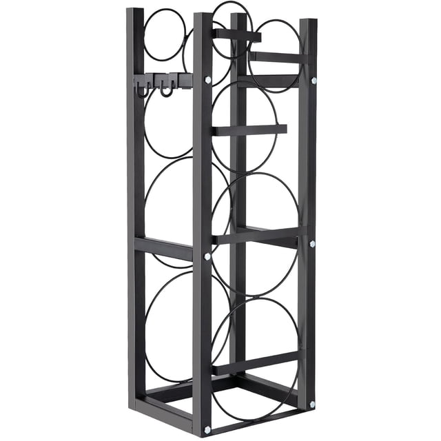 Support de Cylindre en Acier Robuste pour Réservoirs de Gaz Réfrigérant, Stockage Sécurisé pour 1x50 lbs & 2x30 lbs Ou 3x30 lbs, Organisateur Résistant à la Rouille et Peu Encombrant pour Atelier de Garage Automobile, 15x12x48 Pouces, Noir