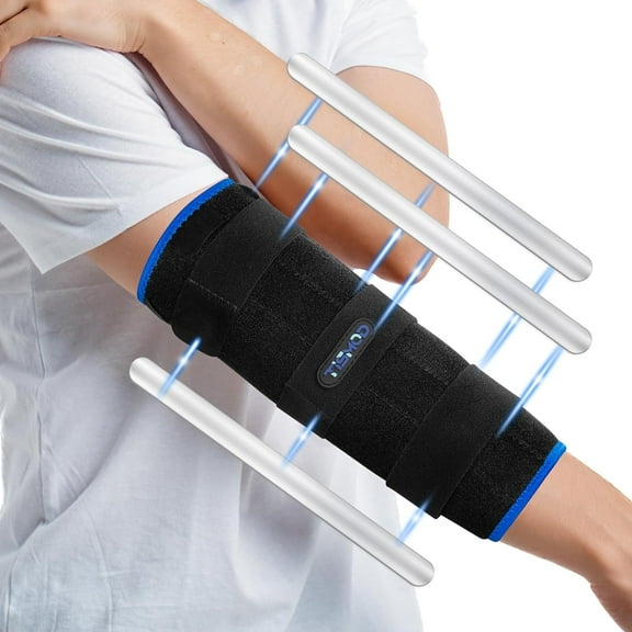 Tismod Elbow Brace, Support for Pain Relief for Sleeping - Comfortable and Effective Brace for Ulnar Nerve Entrapment, Tendonitis, Sports, Arthritis, Cubital Tunnel (Blue)