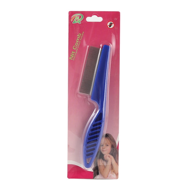Qaailabf Stainless Steel Flea Comb for Dogs and Cats, Dense Tooth Pet Grooming Comb, Ergonomic Handle, Reusable Fine-Toothed Design for Hair Care and Dandruff Detection