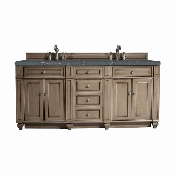 James Martin Vanities 157-V72-WW-3PBL Bristol 72" Double Basin Walnut Wood Vanity Set -