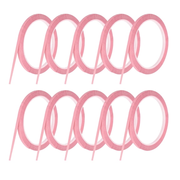 Uxcell 10 Rolls Whiteboard Tape Graphic Chart Tape 5mm 54.7 Yard Art Tape Thin Self-Adhesive Pinstripe Tape Masking Tape, Pink