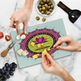 thumbnail image 5 of Lotus Flower Cutting Board, Circular Mandala Inspired Motif a Pinkish Blossom Boho, Decorative Tempered Glass Cutting and Serving Board, Small Size, Multicolor, by Ambesonne, 5 of 5