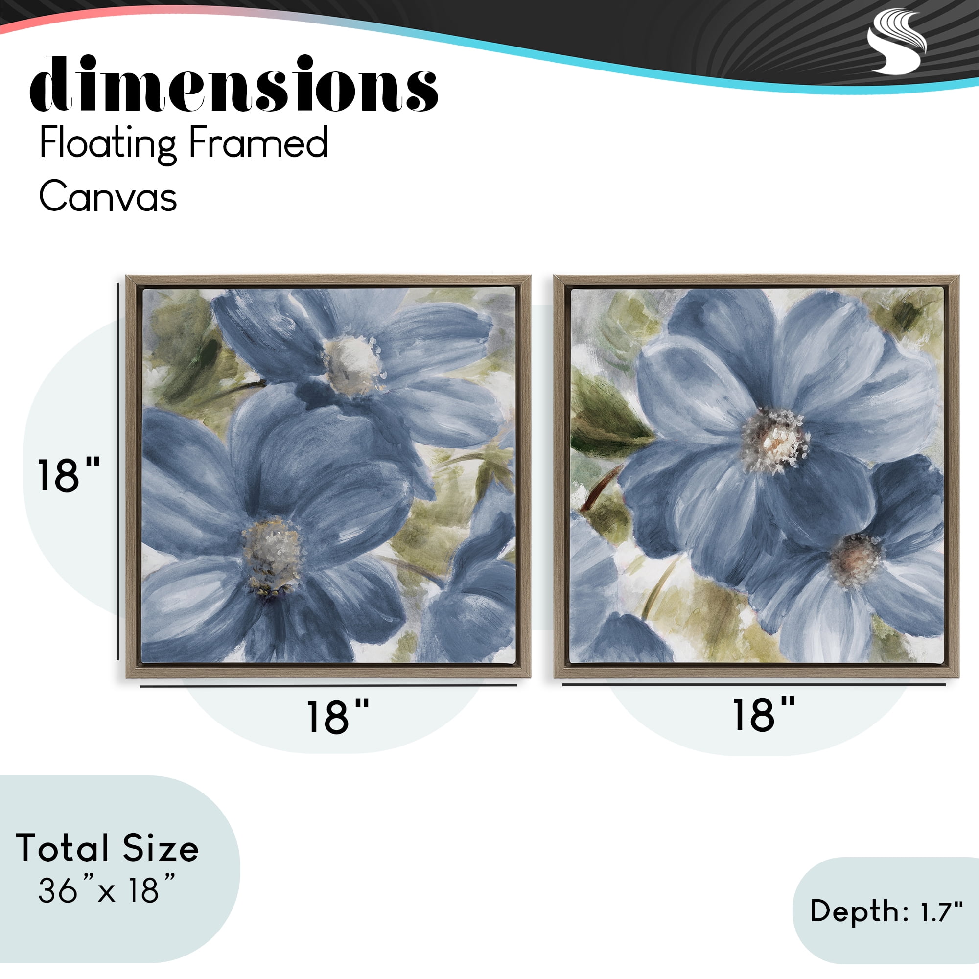 Stupell Industries Floral Walk in Beauty 2 Piece Brown Framed Floater Canvas Set, design by Lanie Loreth