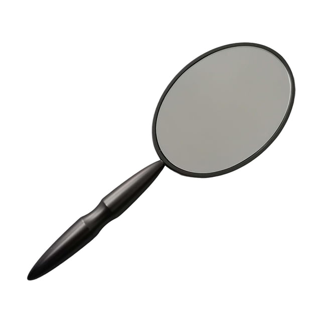 Espejo de mano pequeño, parte trasera en blanco, espejos con asa, espejo cosmético personal, espejo de mano DIY para niñas y mujeres Negro Baoblaze espejo cosmético