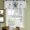 thumbnail image 3 of Texas Star Vintage Curtain Valances for Windows, Kitchen Valance Window Treatments Panel 2 Pack, Navy Blue Retro Wooden Berry Rod Pocket Short Curtains for Bathroom Bedroom 42 x 12 Inch, 3 of 8