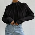 thumbnail image 2 of aidice Tops for Women Casual Long Sleeve High Neck Blouses Loose Comfy Fall Winter Warm Pullover Tops, 2 of 3