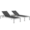 thumbnail image 2 of Modway Shore 3 Piece Outdoor Patio Aluminum Set in Silver Black, 2 of 7